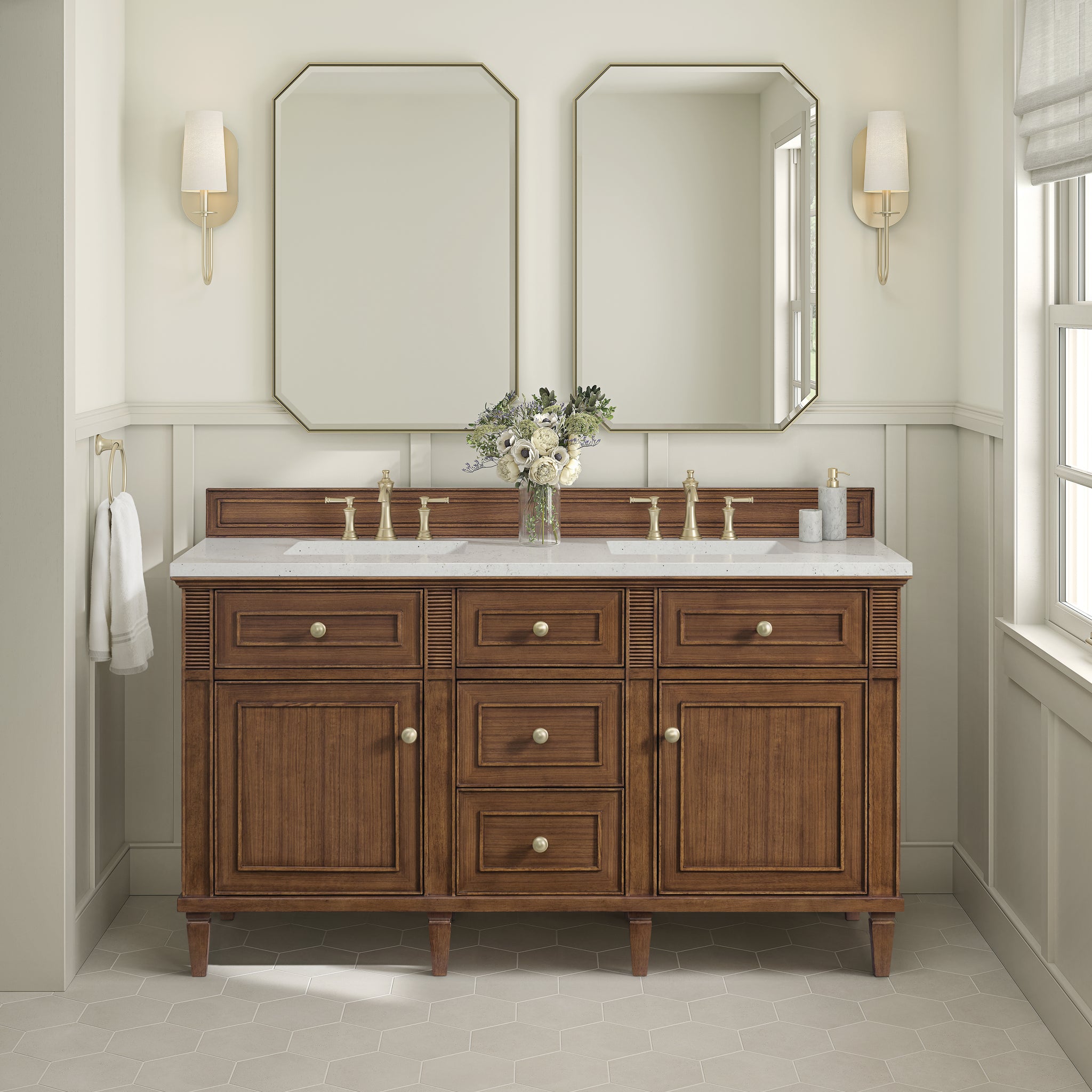 James Martin Lorelai 60" Double Bathroom Vanity, Mid-Century Walnut, view 31