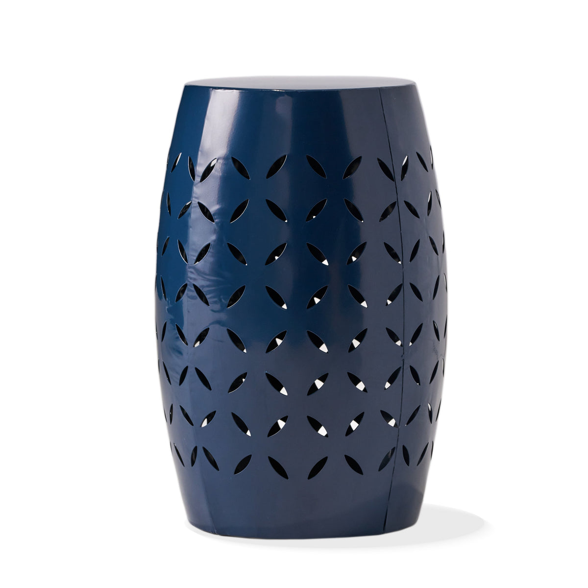 Lilac 12" Metal Outdoor Side Table with Lace Cut Design - Lilac, photo 3 of 8