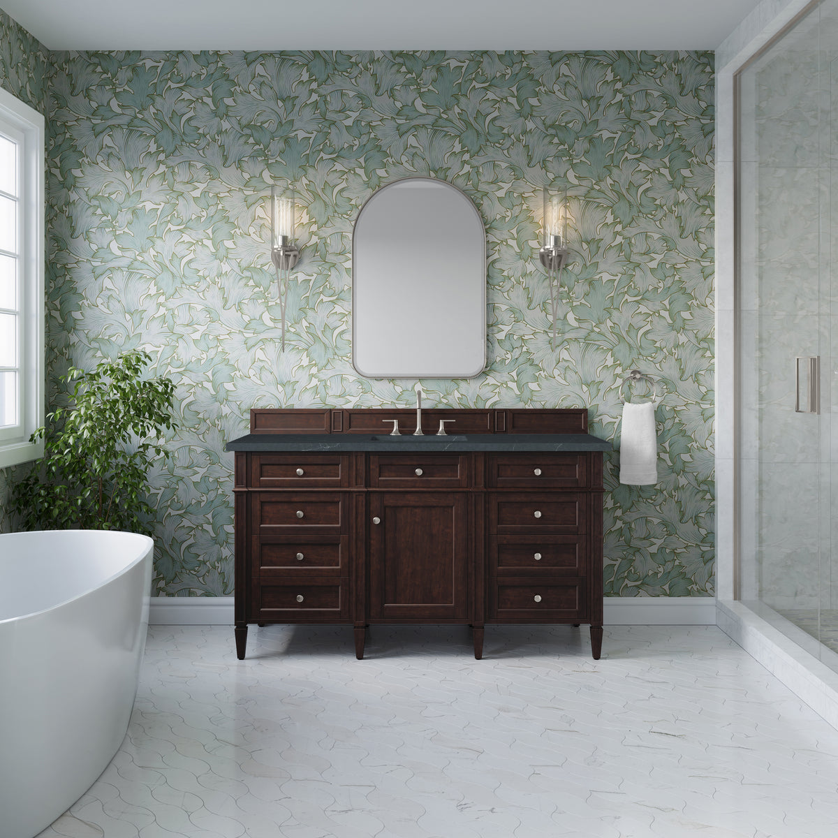 James Martin Brittany 60" Single Bathroom Vanity, Burnished Mahogany, view 27