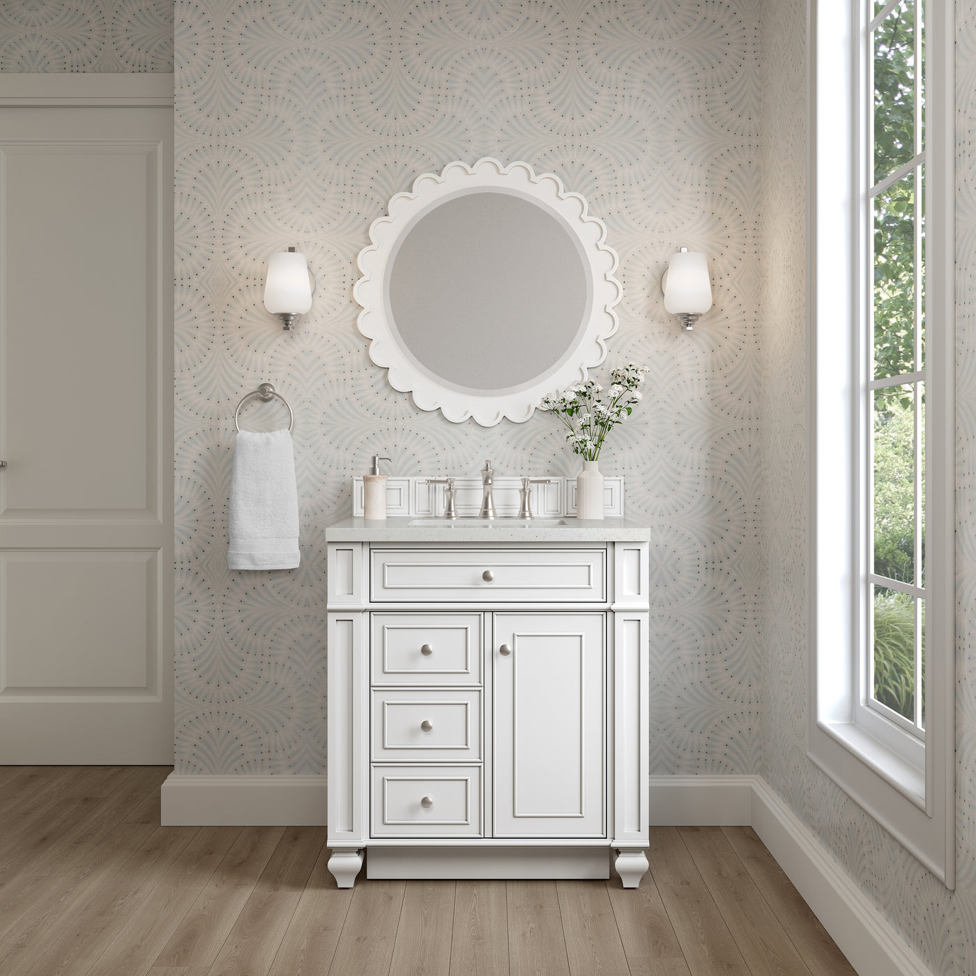 James Martin Bristol 30" Single Bathroom Vanity, Bright White by James Martin