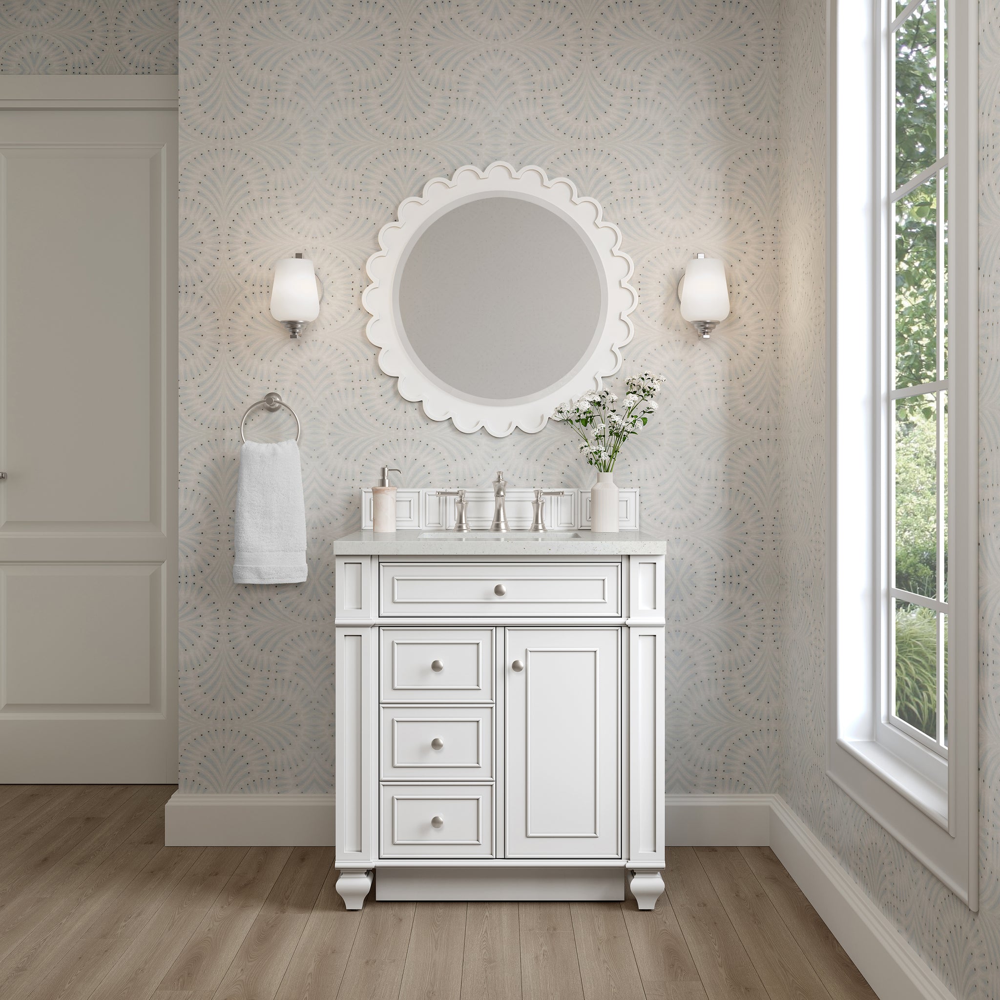 James Martin Bristol 30" Single Bathroom Vanity, Bright White by James Martin