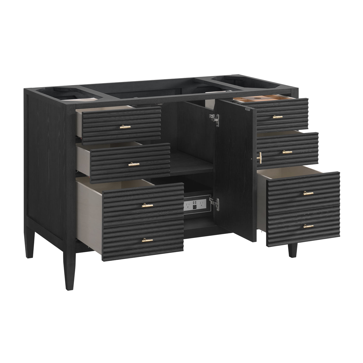 James Martin Myrrin 48" Single Bathroom Vanity, Carbon Oak, view 25
