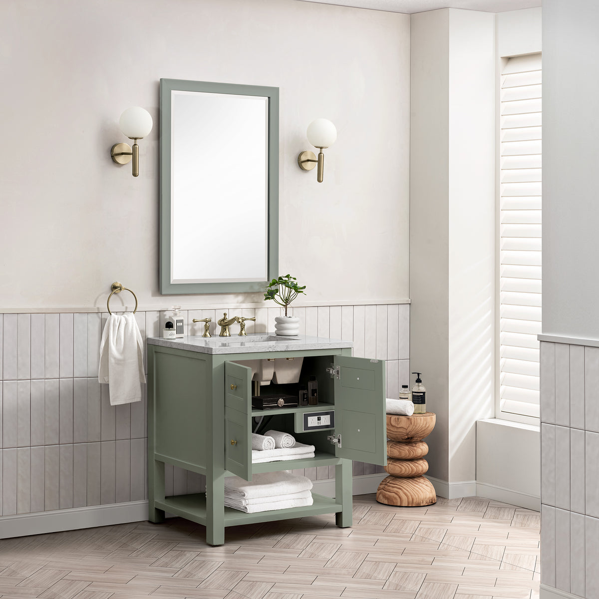 James Martin Breckenridge 30" Single Bathroom Vanity, Smokey Celadon, view 14