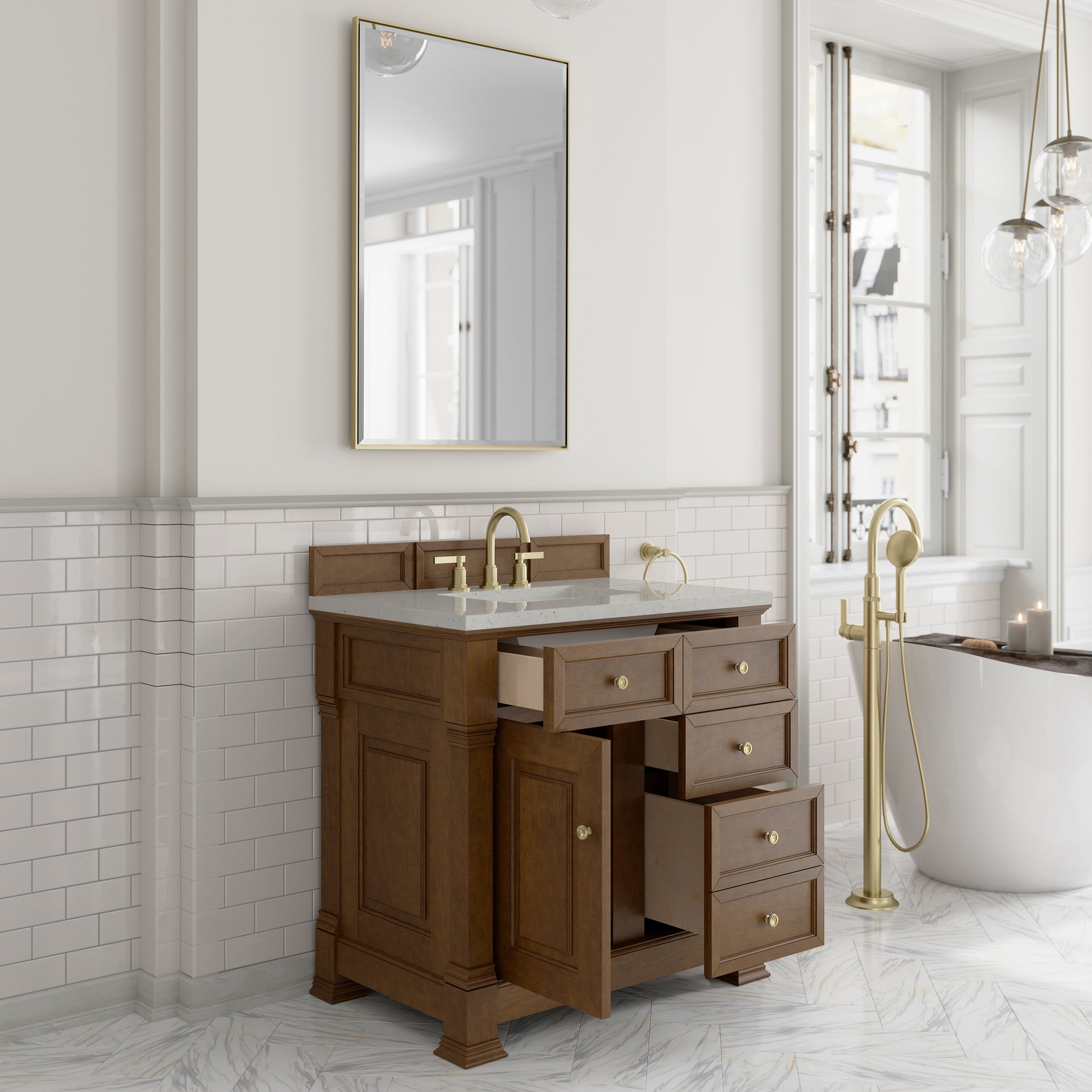 James Martin Brookfield 36" Single Bathroom Vanity, Honey Oak, view 20