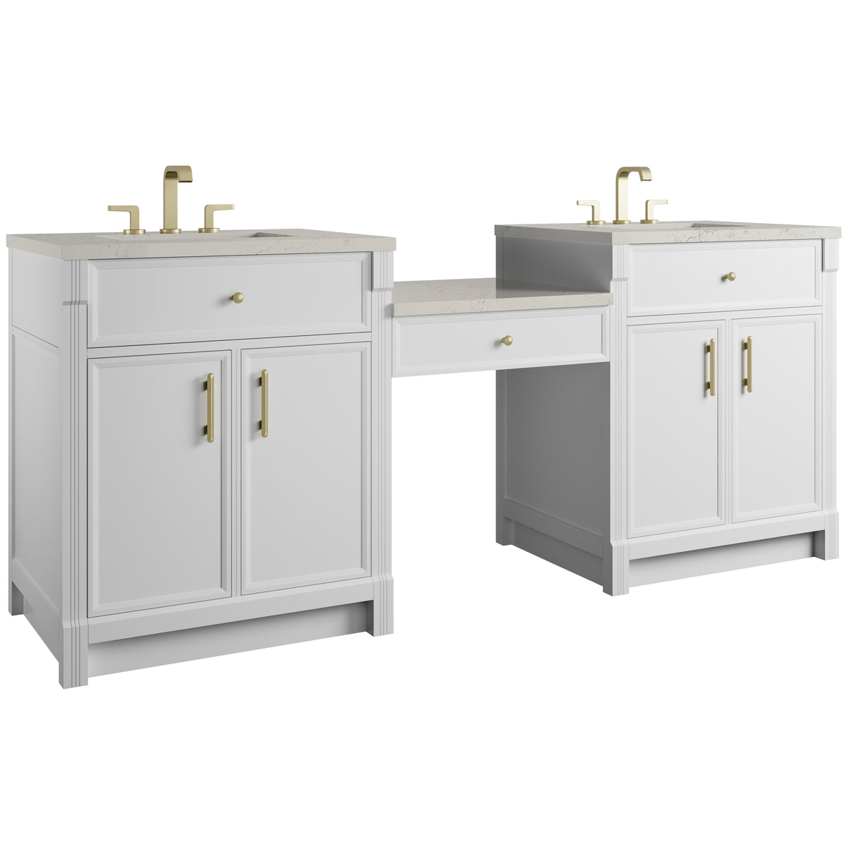 James Martin Bellshire 84" Double Bathroom Vanity, Bright White, view 39