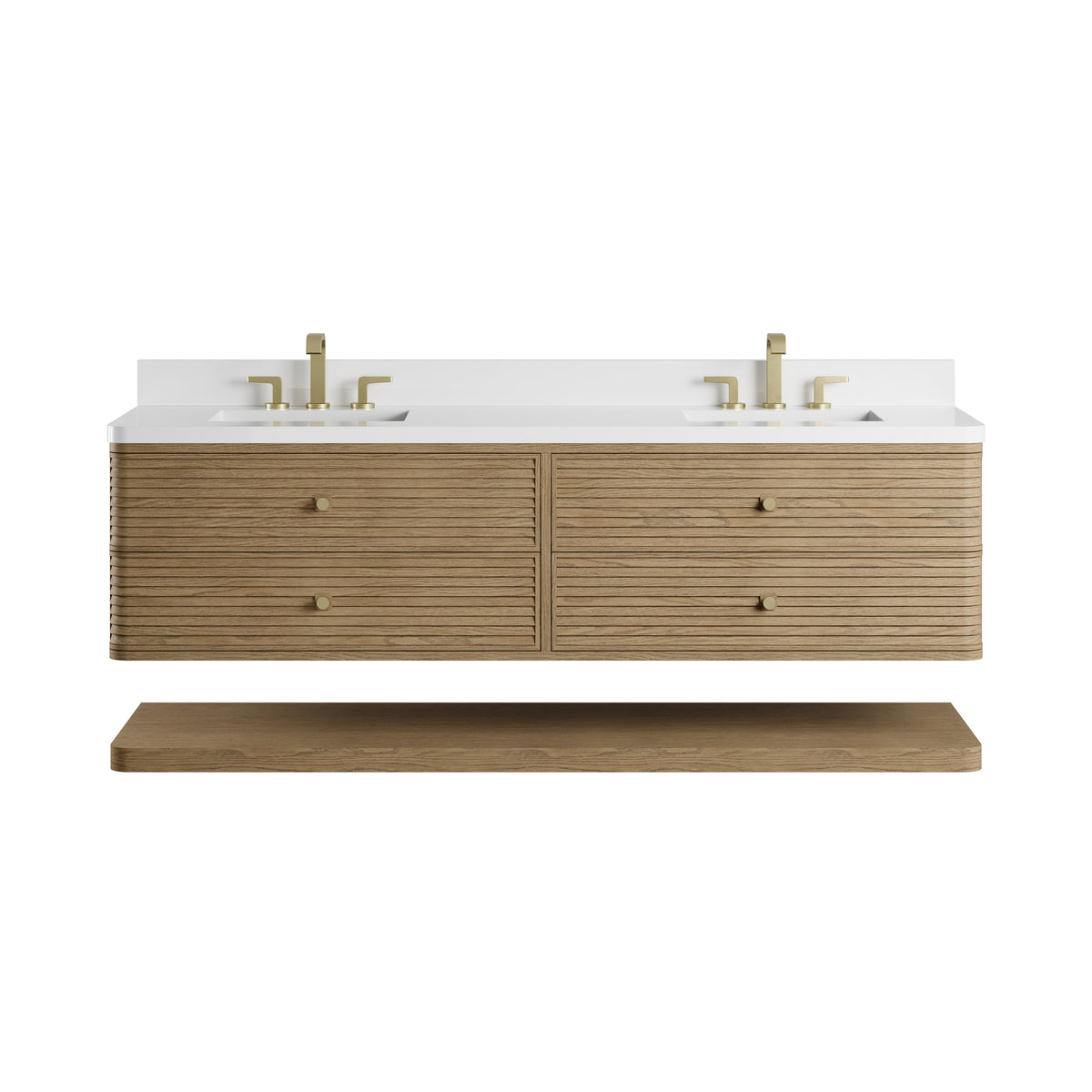 James Martin Allamari 72" Floating Double Bathroom Vanity, Dune Mist, view 29