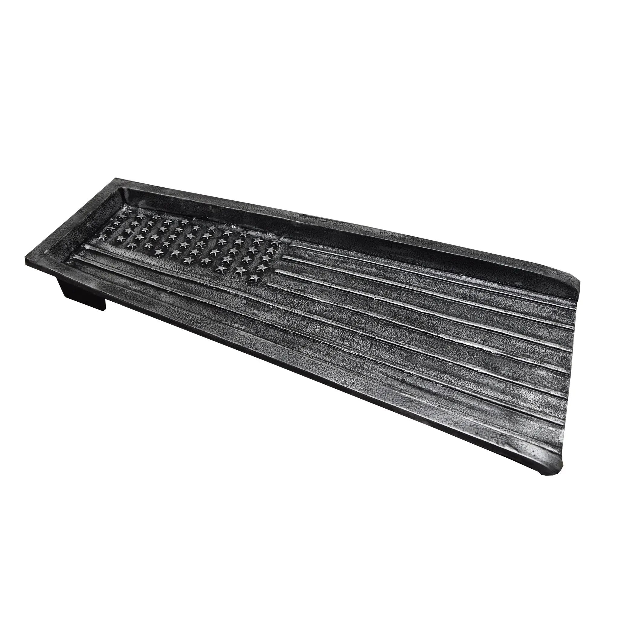 Silver American Flag 24-in Cast Aluminum Downspout Gutter Splash Block by Sharicks