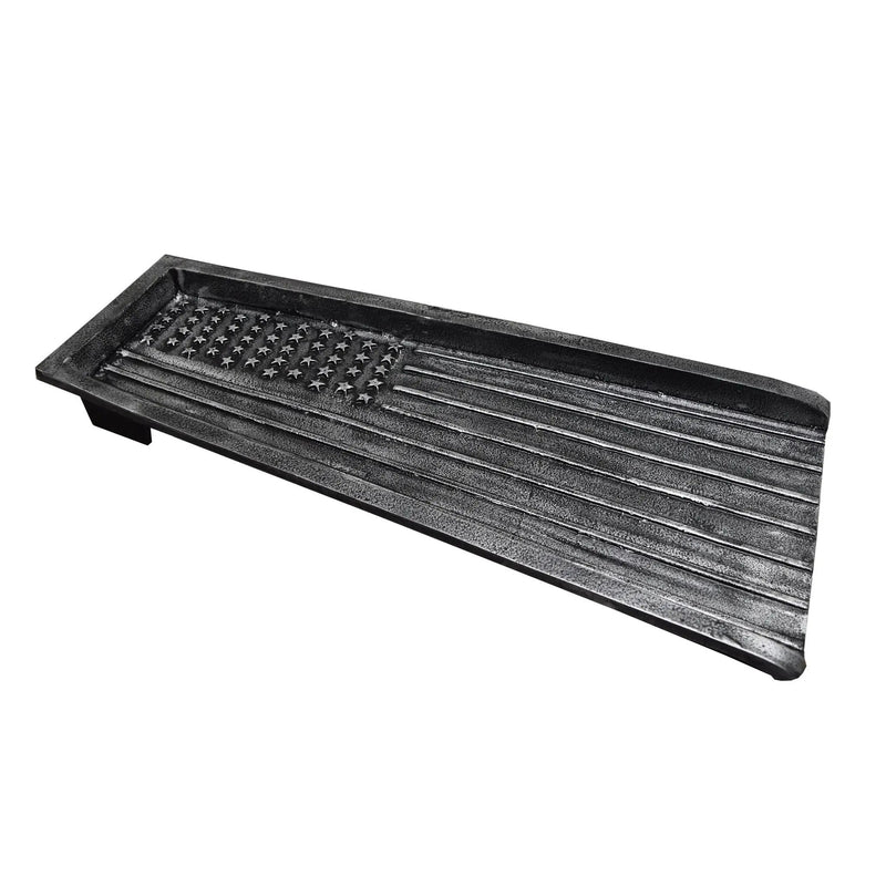 Silver American Flag 24-in Cast Aluminum Downspout Gutter Splash Block by Sharicks