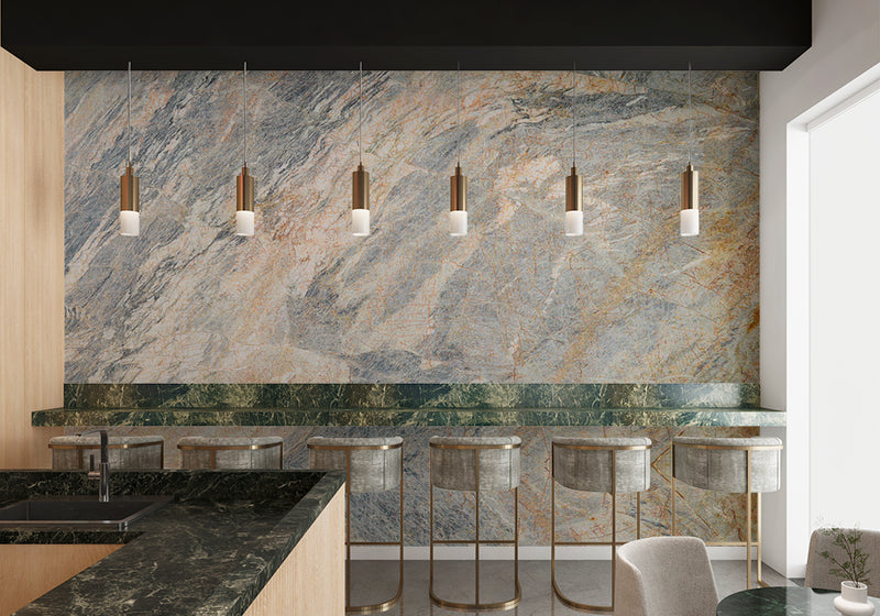 Quartzite Cielo Polished Slab Random room scene 3