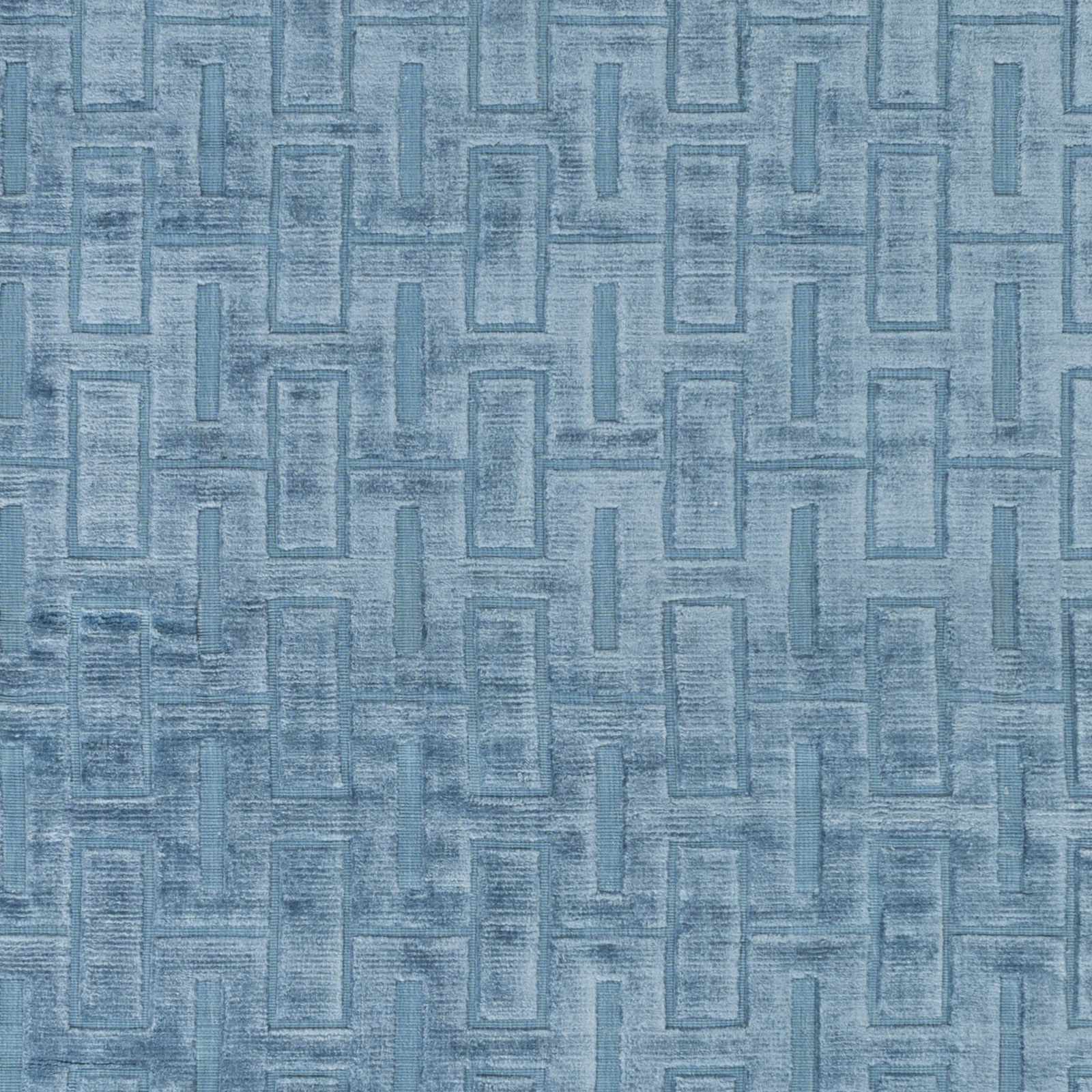 Quealy Blue Patterned 3x5 Small Viscose Rug - Clearance by Boutique Rugs