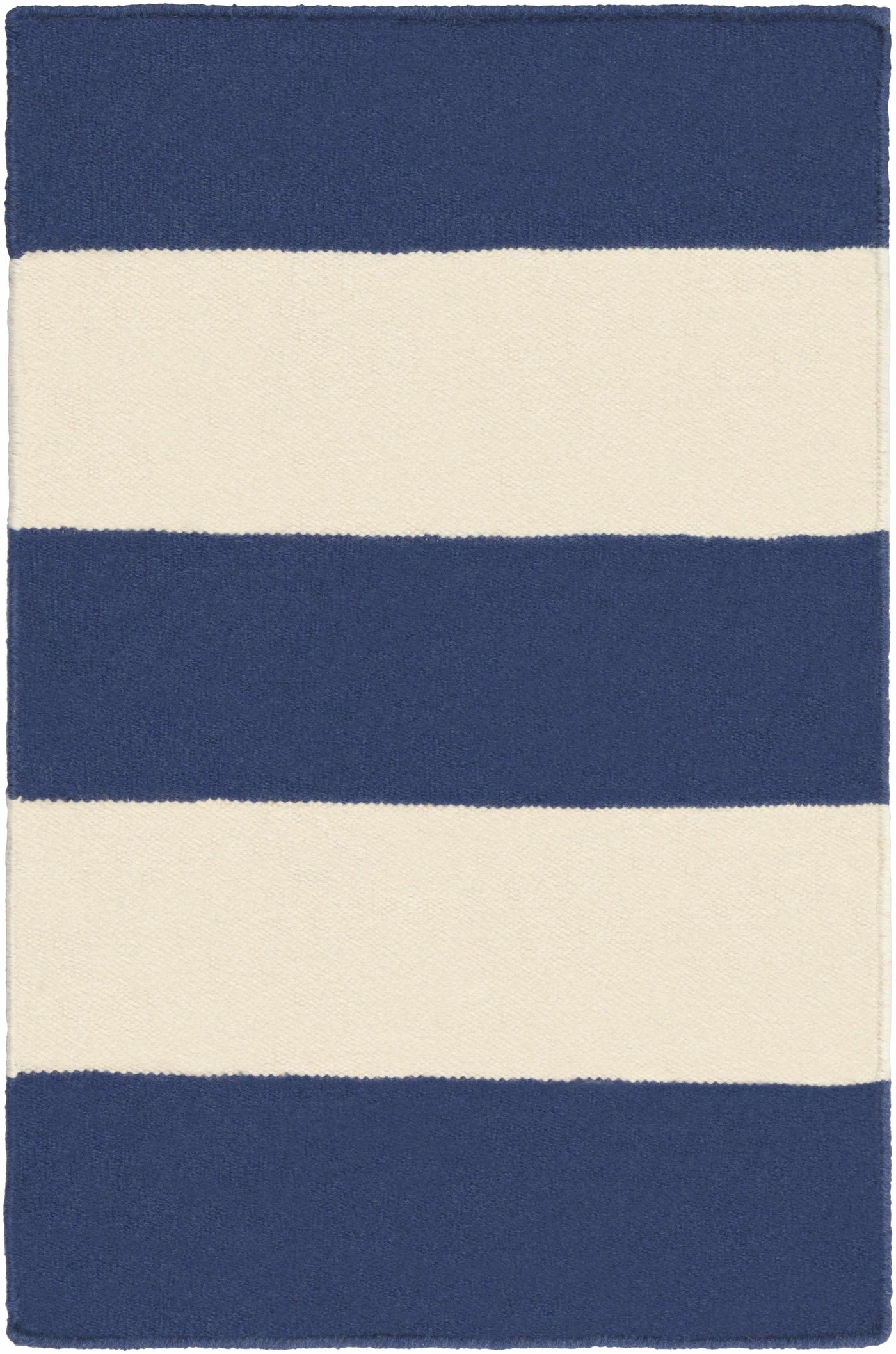 Ingersoll 8x11 Blue&White Striped Wool Rug - Clearance by Boutique Rugs