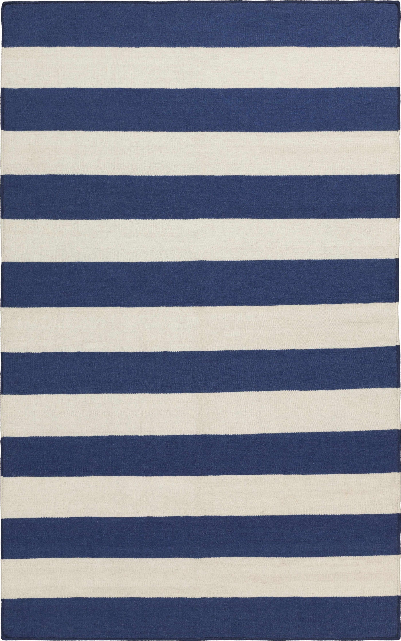 Ingersoll 8x11 Blue&White Striped Wool Rug - Clearance by Boutique Rugs
