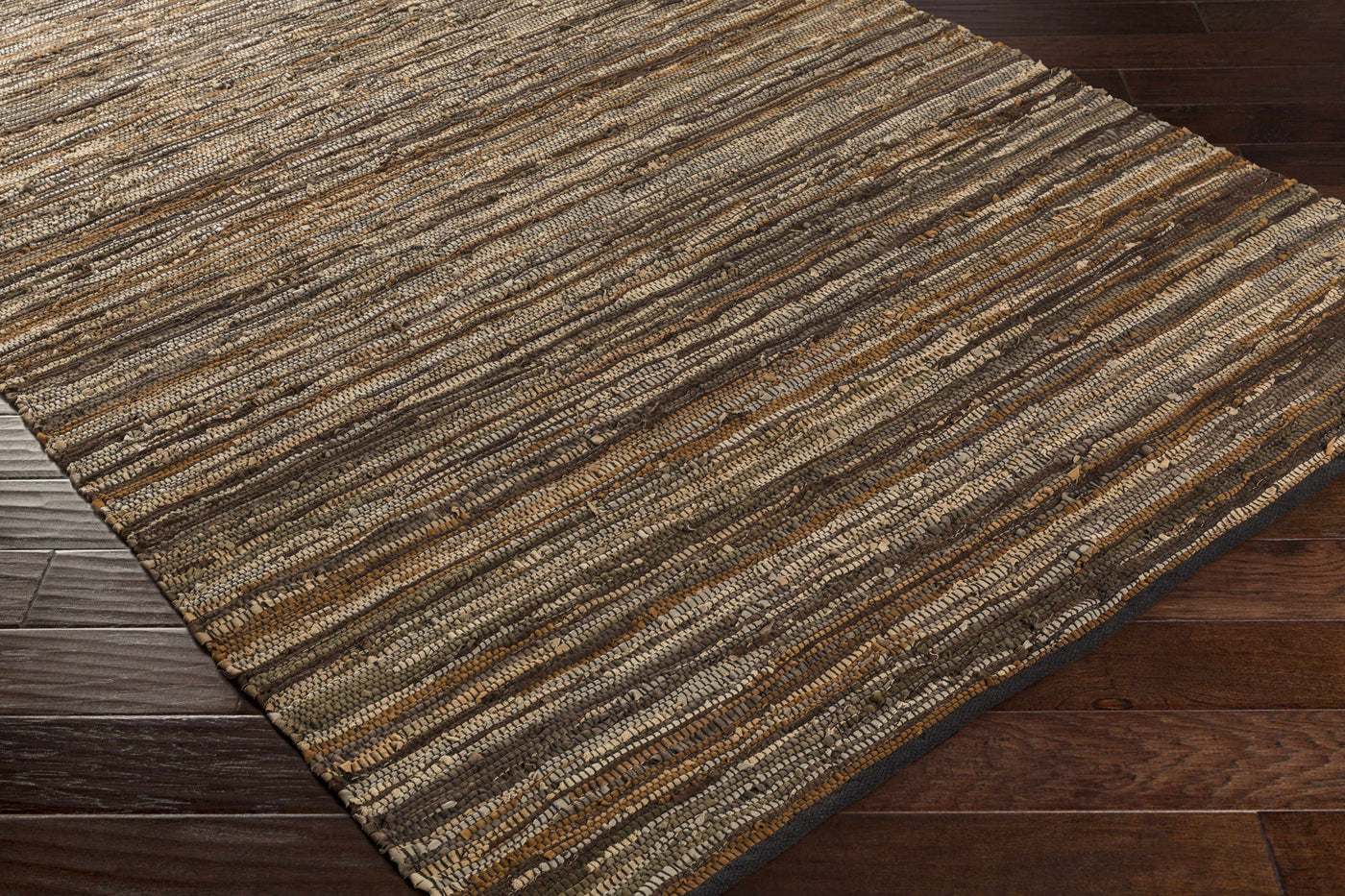 Hand Woven Leather Rag Rug - Clearance by Boutique Rugs
