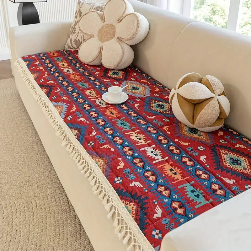 Quilted Sofa Cover - Non-Slip Thickened Ethnic Style by House Of Avana
