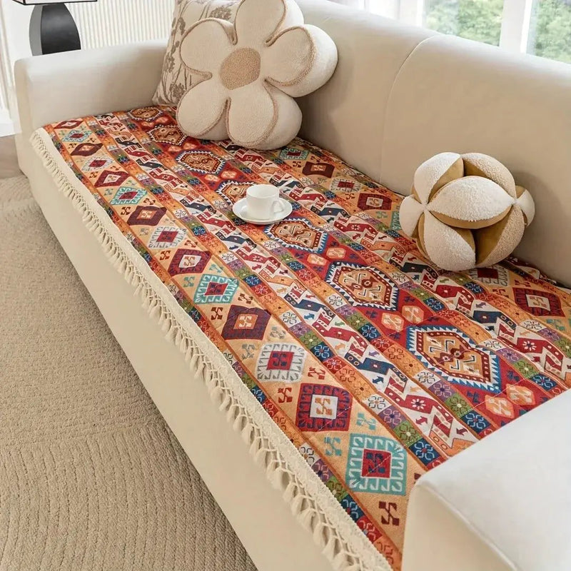 Quilted Sofa Cover - Non-Slip Thickened Ethnic Style by House Of Avana