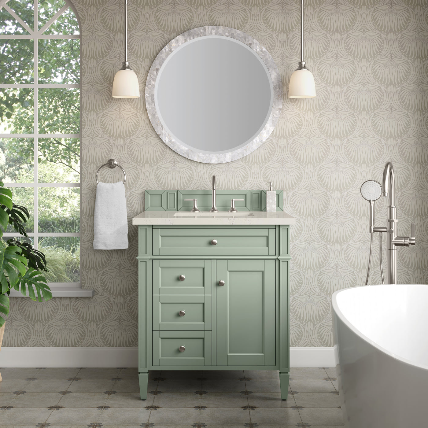 James Martin Brittany 30" Single Bathroom Vanity, Sage Green by James Martin