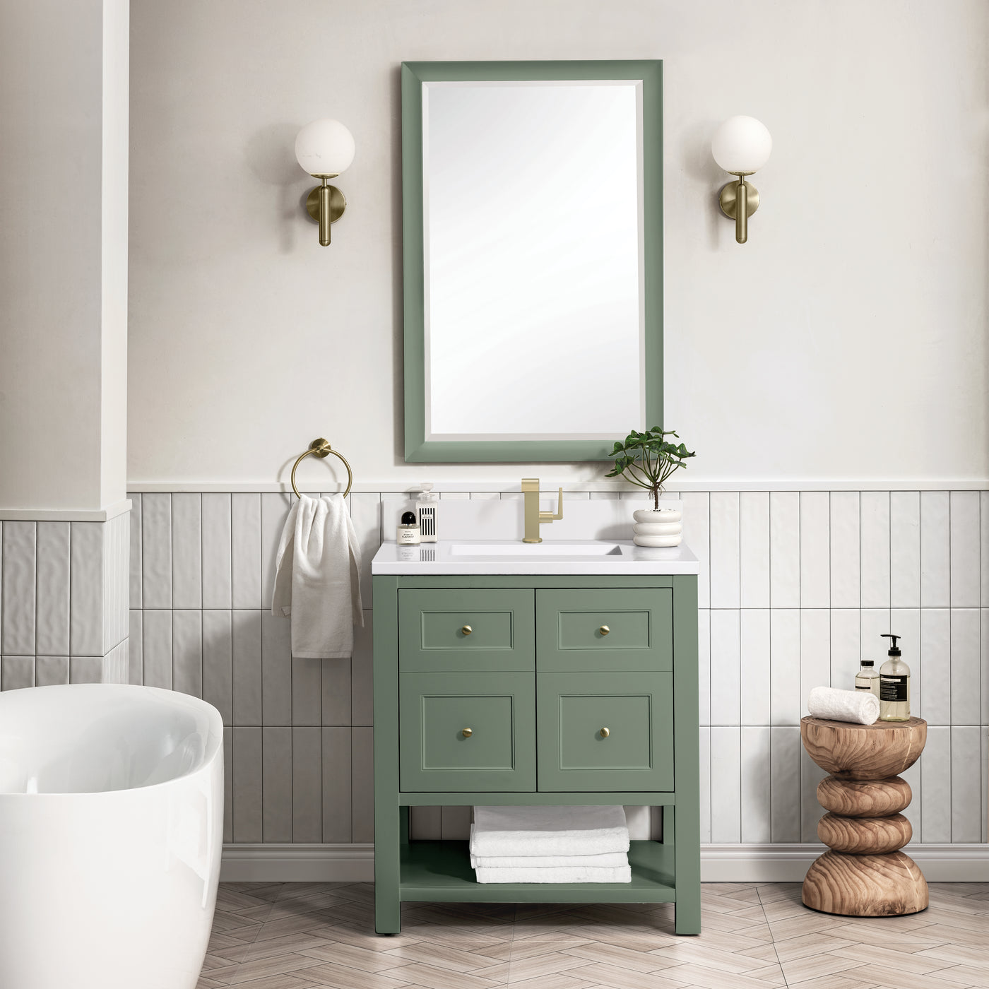 James Martin Breckenridge 30" Single Bathroom Vanity, Smokey Celadon, view 32