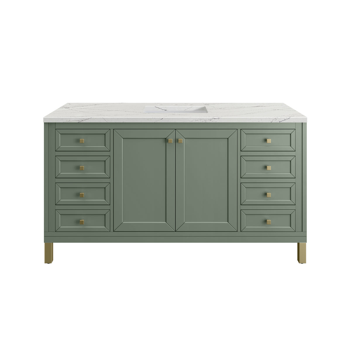 James Martin Chicago 60" Single Bathroom Vanity, Smokey Celadon, view 38