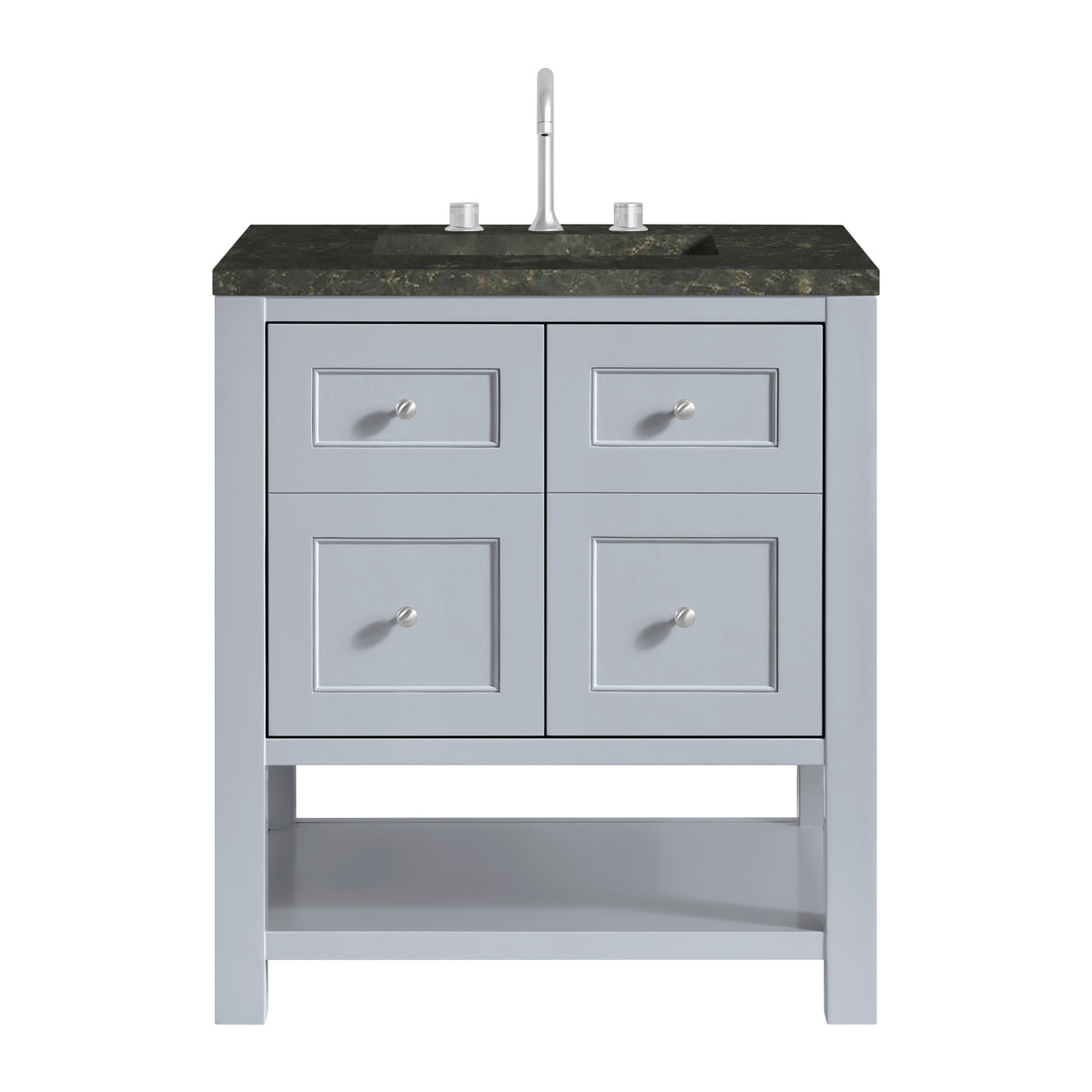James Martin Breckenridge 30" Single Bathroom Vanity, Serenity Blue with Phantome countertop