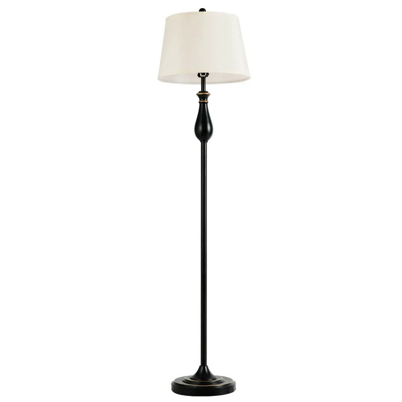 3 Pieces Brushed Nickel Lamp Set-Black by DirectDeals