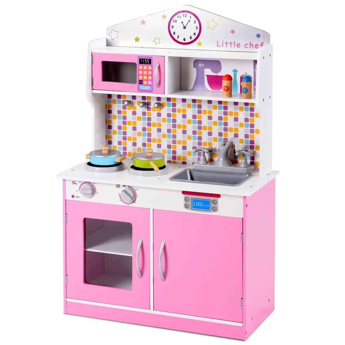 Kids Wooden Pretend Cooking Playset Cookware by DirectDeals