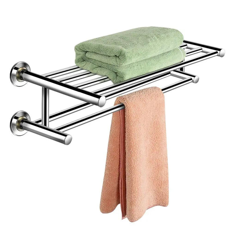 24 Inch Wall Mounted Stainless Steel Towel Storage Rack with 2 Storage Tier by DirectDeals