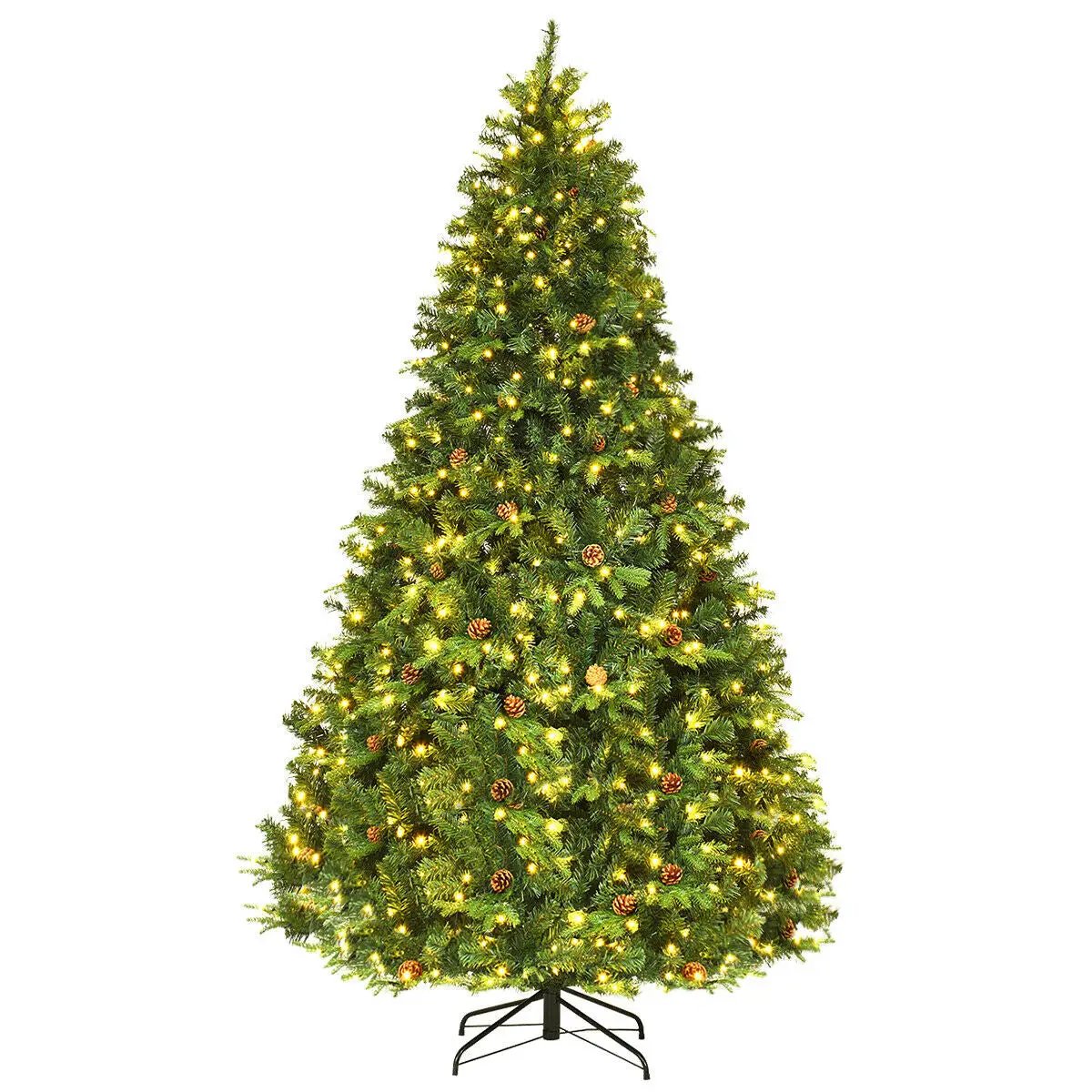 7.5 ft Artificial Christmas Tree with LED Lights and Pine Cones by DirectDeals