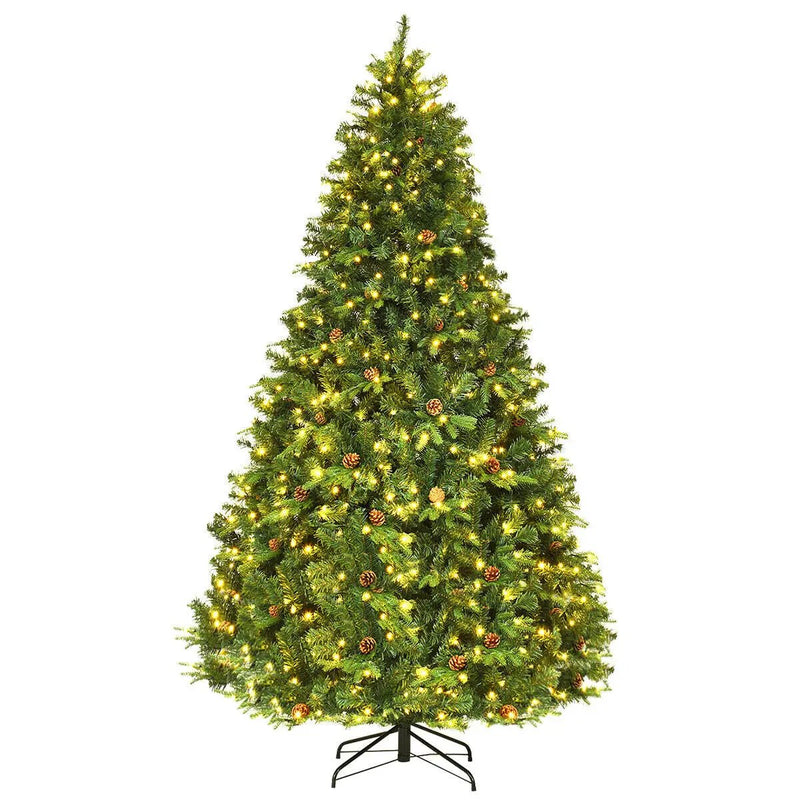 7.5 ft Artificial Christmas Tree with LED Lights and Pine Cones by DirectDeals