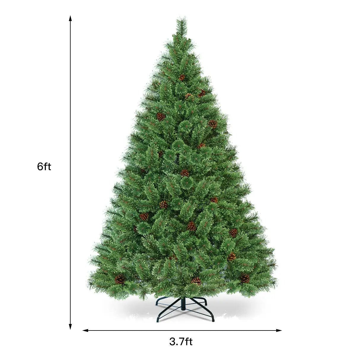 6 Feet Pre-Lit PVC Artificial Carolina Pine Tree with LED Lights by DirectDeals