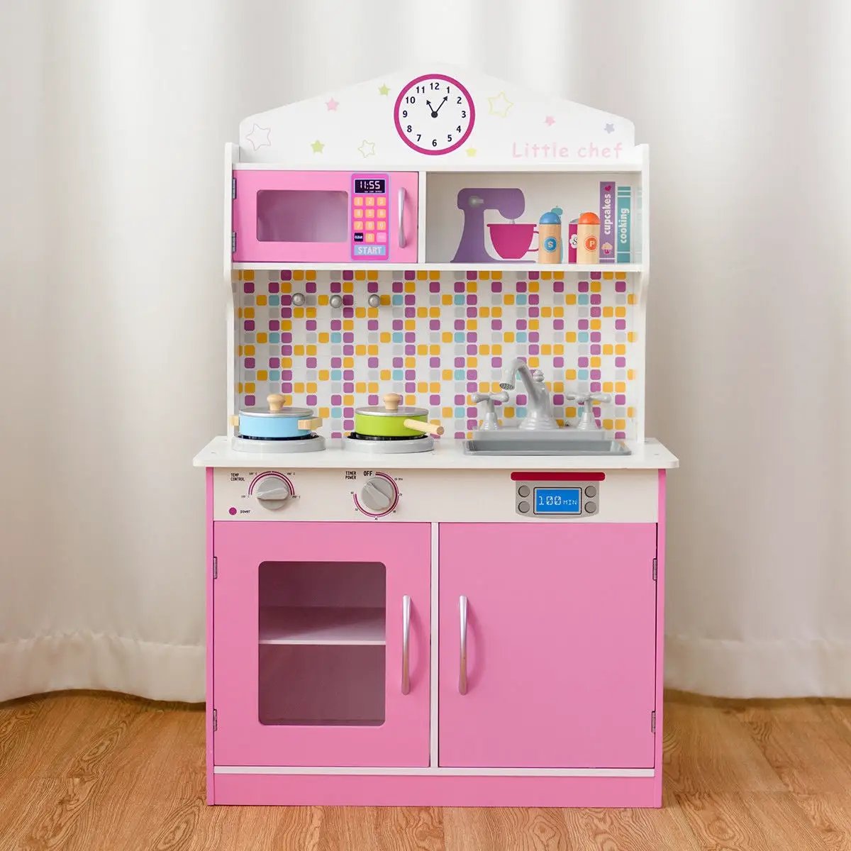 Kids Wooden Pretend Cooking Playset Cookware by DirectDeals