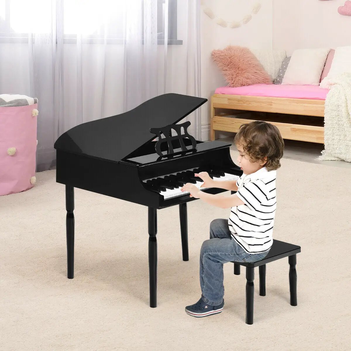 30-Key Wood Toy Kids Grand Piano with Bench by DirectDeals