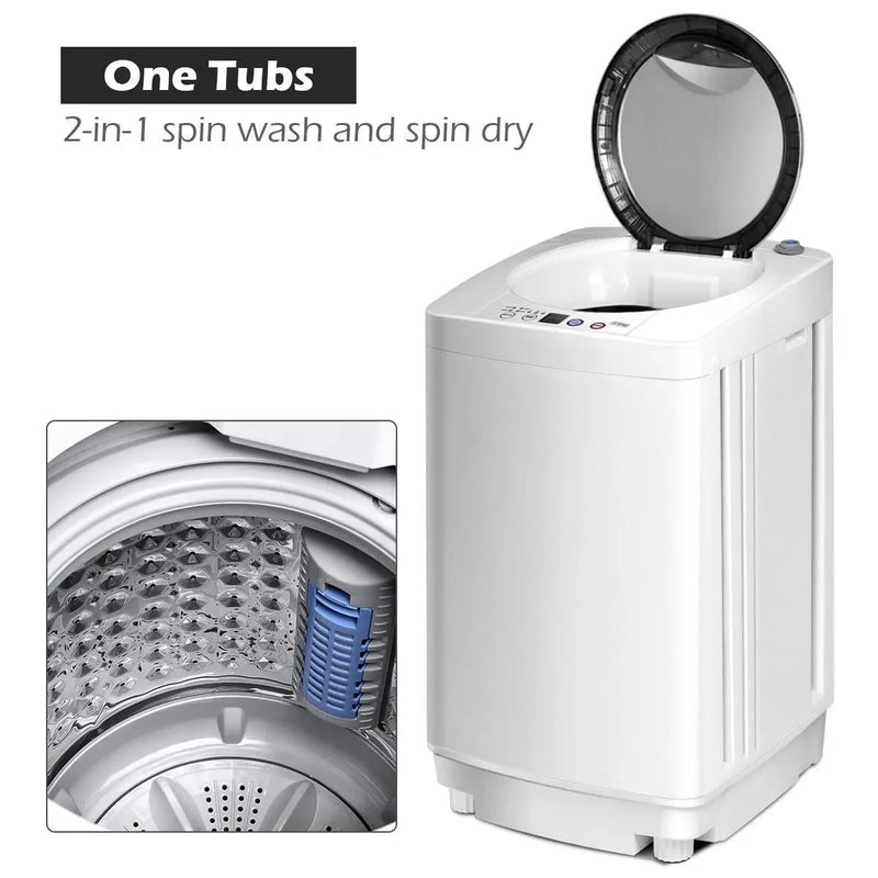Portable 7.7 lbs Automatic Laundry Washing Machine with Drain Pump by DirectDeals