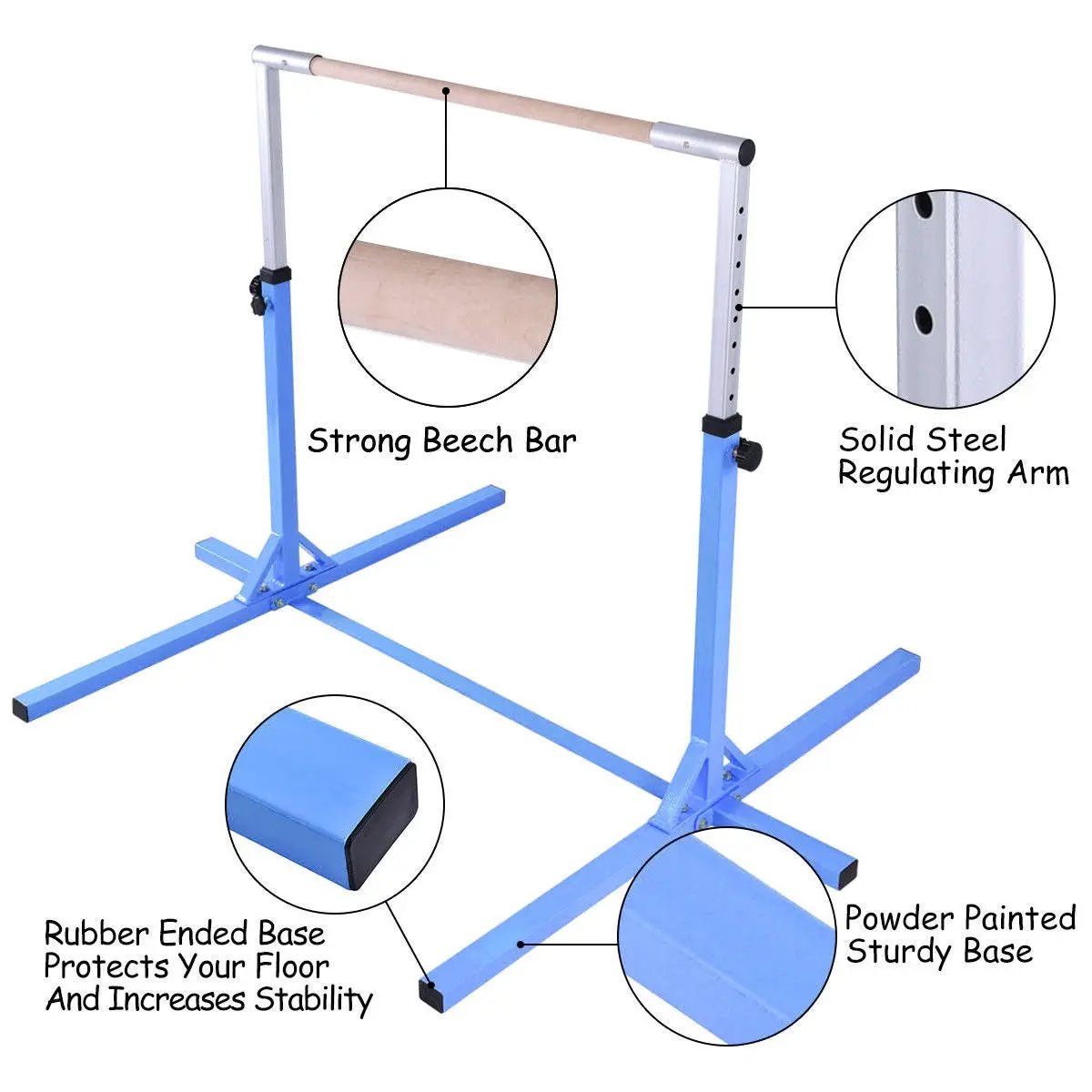 Adjustable Gymnastics Horizontal Bar for Kids by DirectDeals