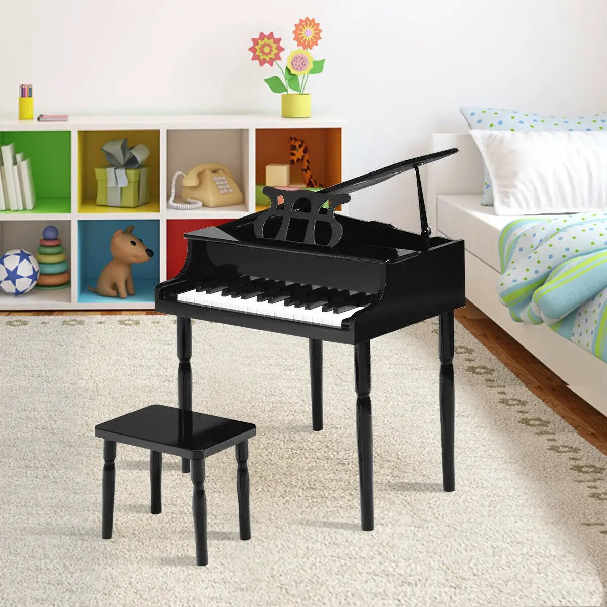 30-Key Wood Toy Kids Grand Piano with Bench by DirectDeals