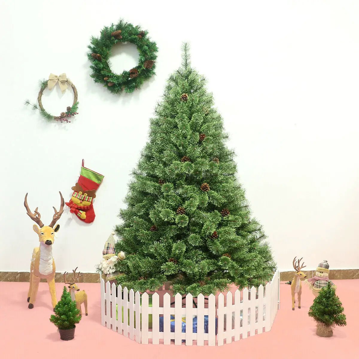 6 Feet Pre-Lit PVC Artificial Carolina Pine Tree with LED Lights by DirectDeals