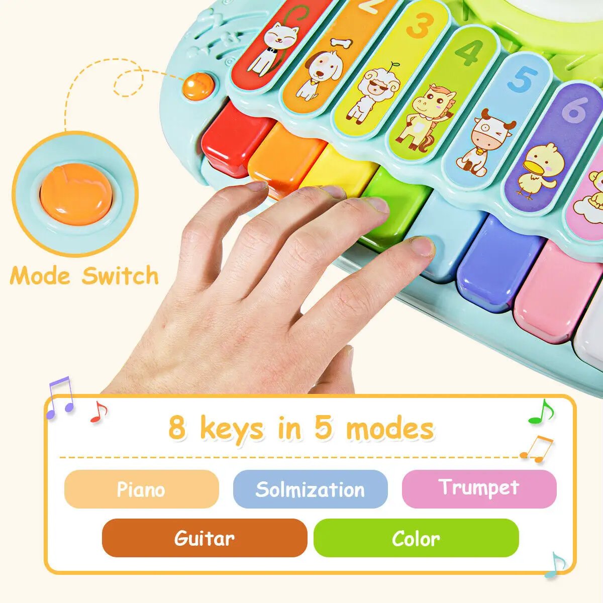 3-in-1 Electronic Piano Xylophone Game Drum Set by DirectDeals