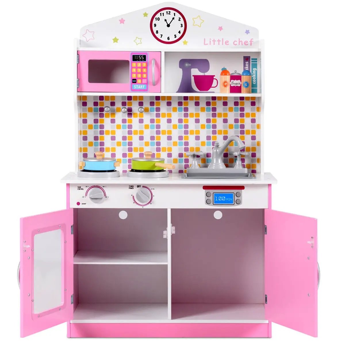 Kids Wooden Pretend Cooking Playset Cookware by DirectDeals