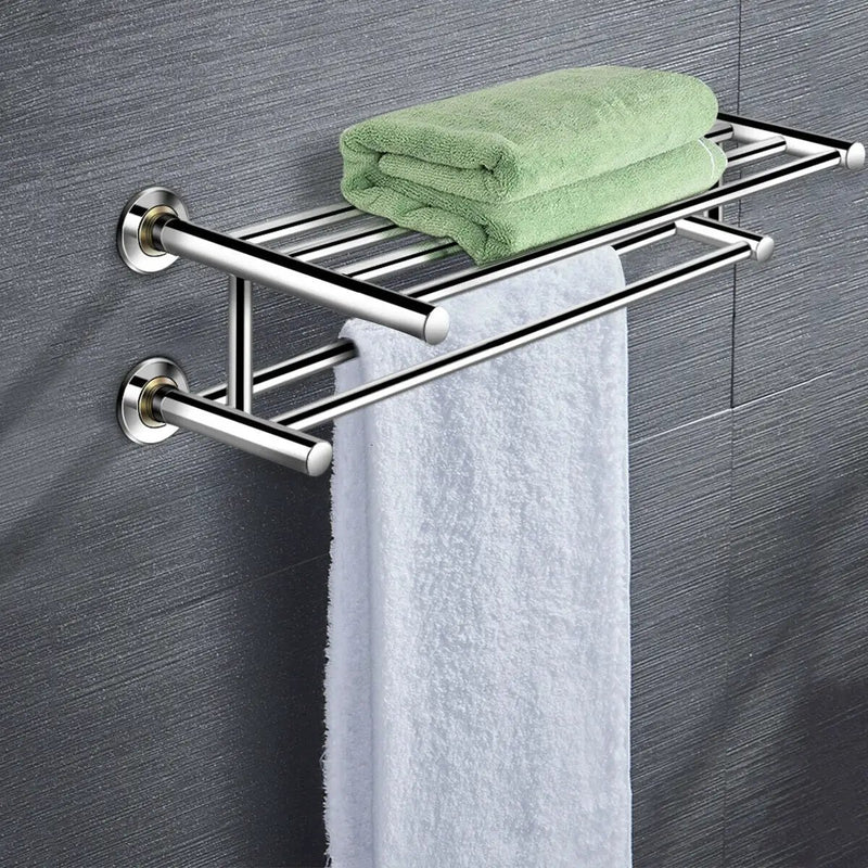 24 Inch Wall Mounted Stainless Steel Towel Storage Rack with 2 Storage Tier by DirectDeals