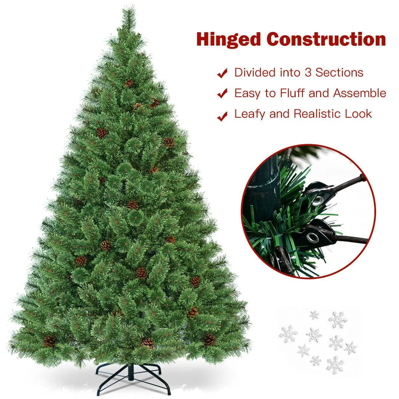 6 Feet Pre-Lit PVC Artificial Carolina Pine Tree with LED Lights by DirectDeals