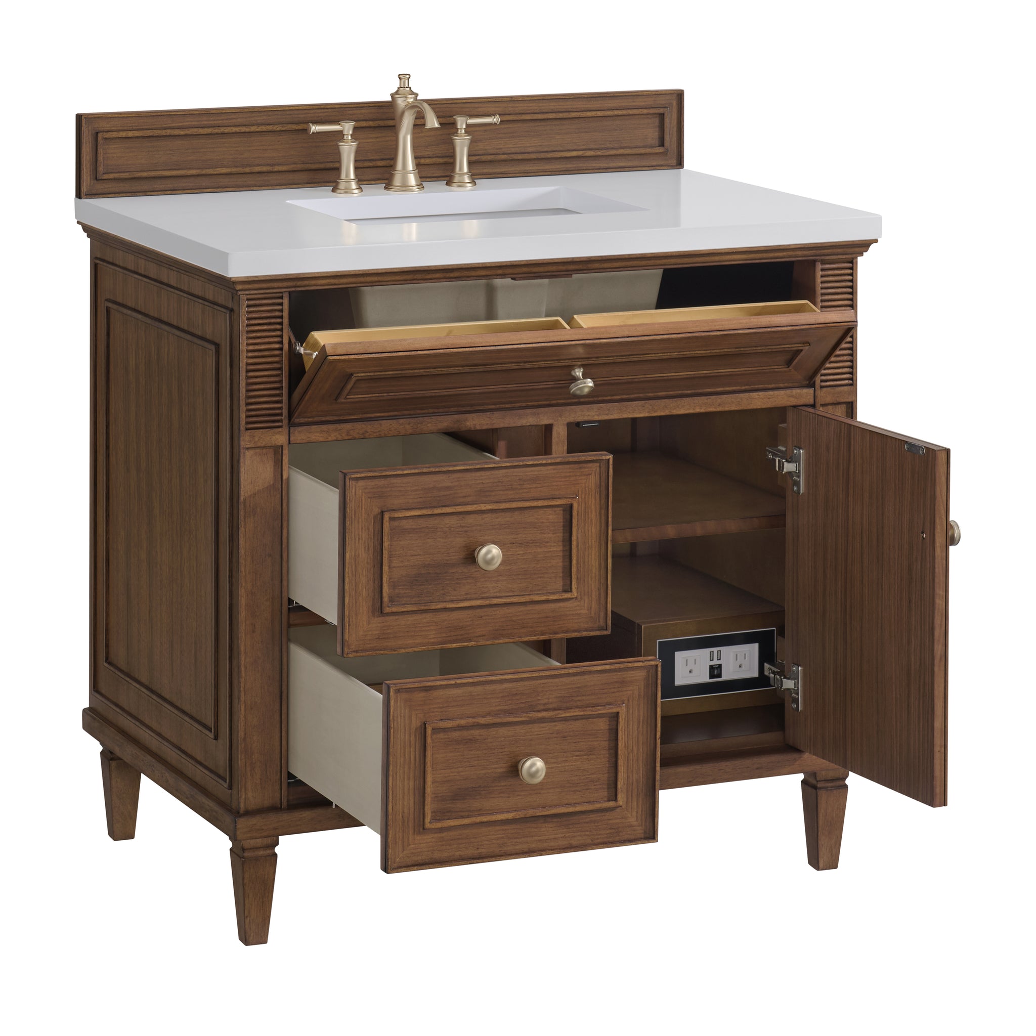James Martin Lorelai 36" Single Bathroom Vanity, Mid-Century Walnut by James Martin