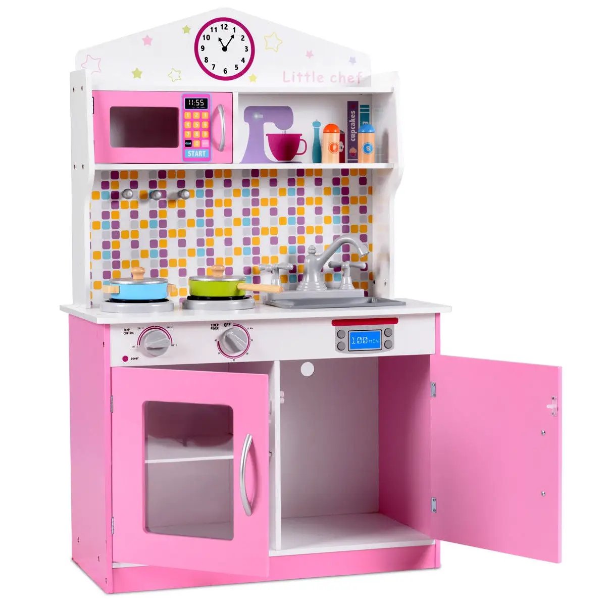 Kids Wooden Pretend Cooking Playset Cookware by DirectDeals