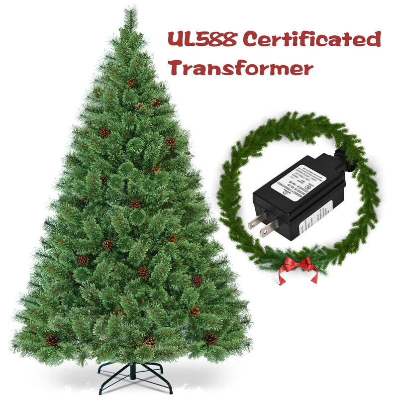 6 Feet Pre-Lit PVC Artificial Carolina Pine Tree with LED Lights by DirectDeals