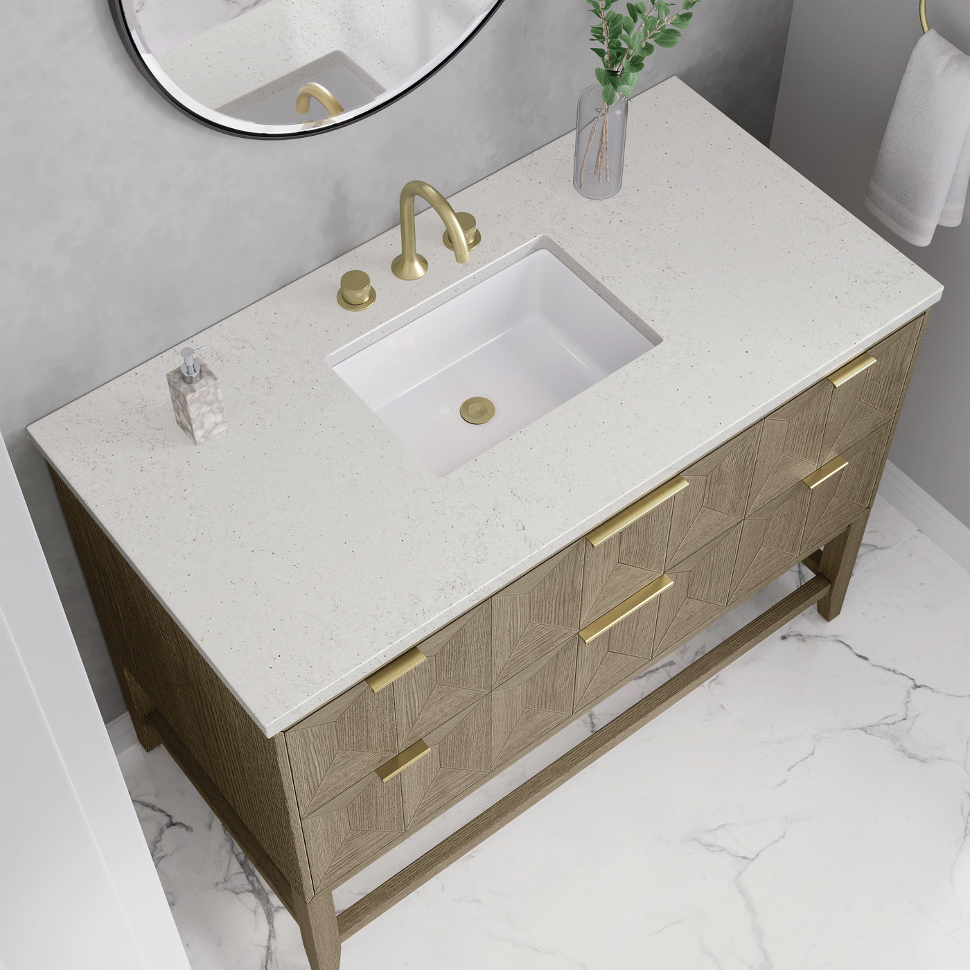 James Martin Emmeline 48" Single Bathroom Vanity, Pebble Oak by James Martin