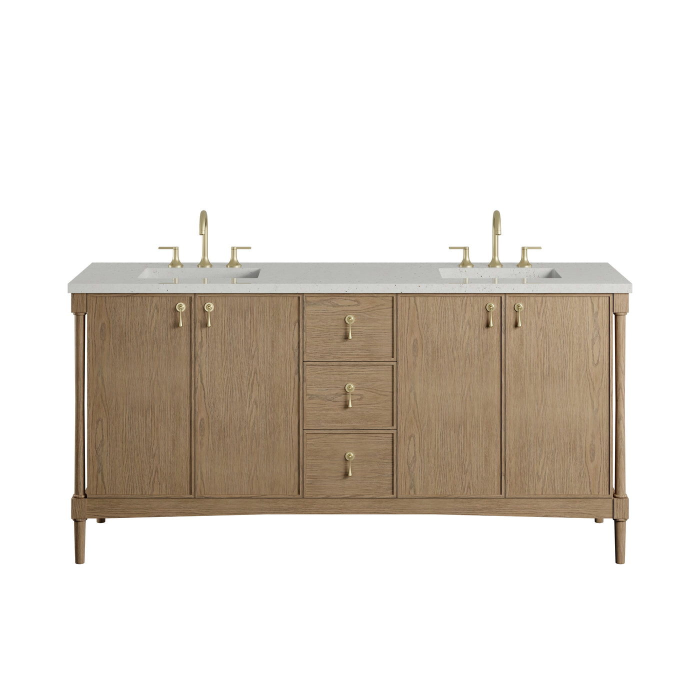 James Martin Kinnsden 72" Double Bathroom Vanity, Weathered Oak by James Martin
