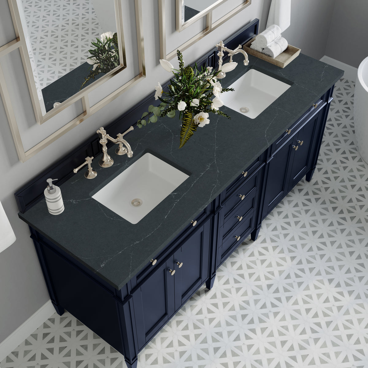 James Martin Brittany 72" Double Bathroom Vanity, Victory Blue, view 29