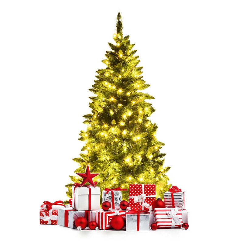 Pre-Lit Artificial Half National Christmas Tree with 8 Flash Modes by DirectDeals