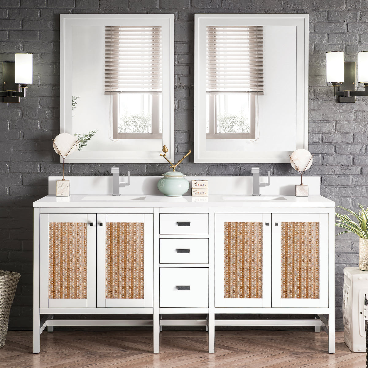 James Martin Addison 72" Double Bathroom Vanity, Glossy White, view 21