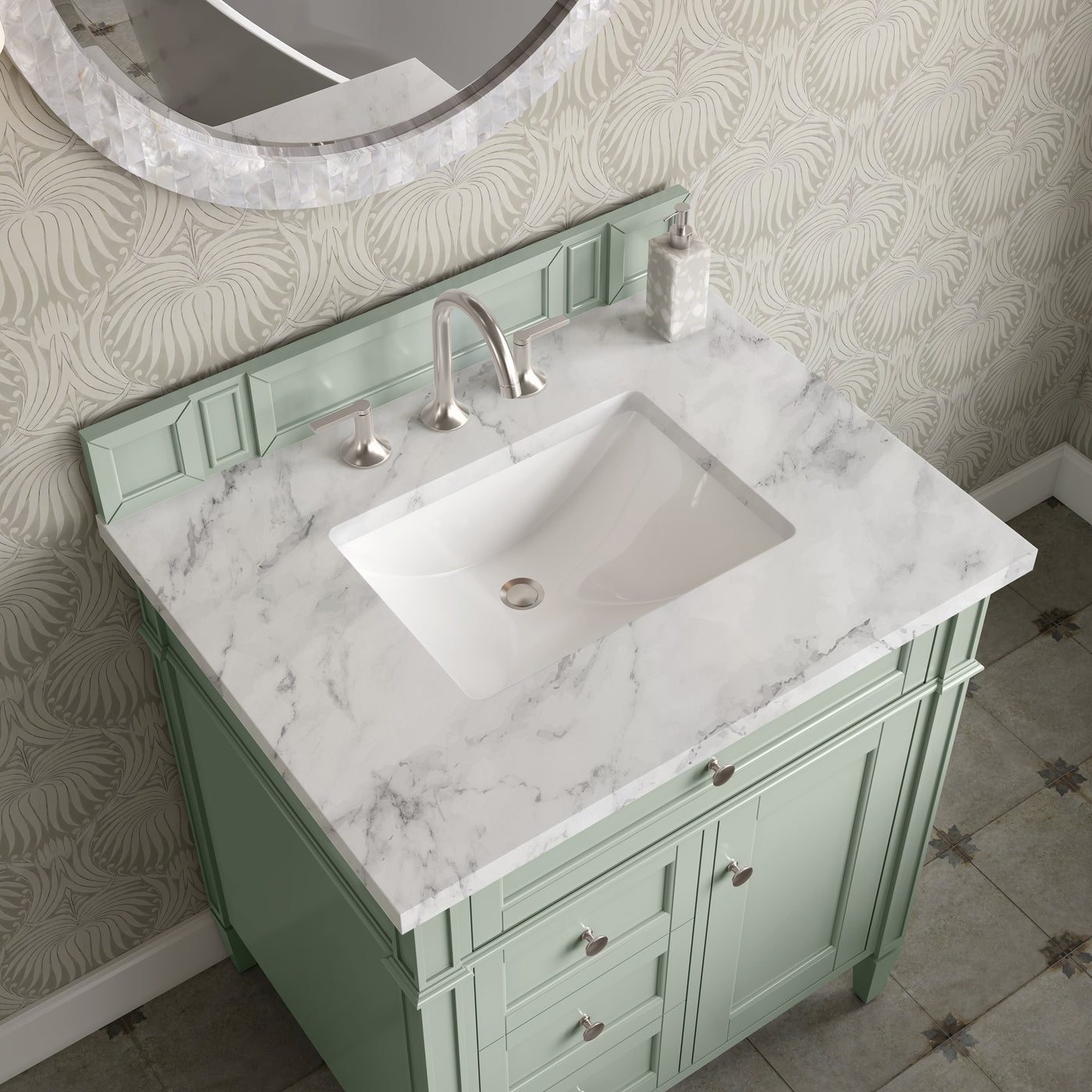 James Martin Brittany 30" Single Bathroom Vanity, Sage Green by James Martin