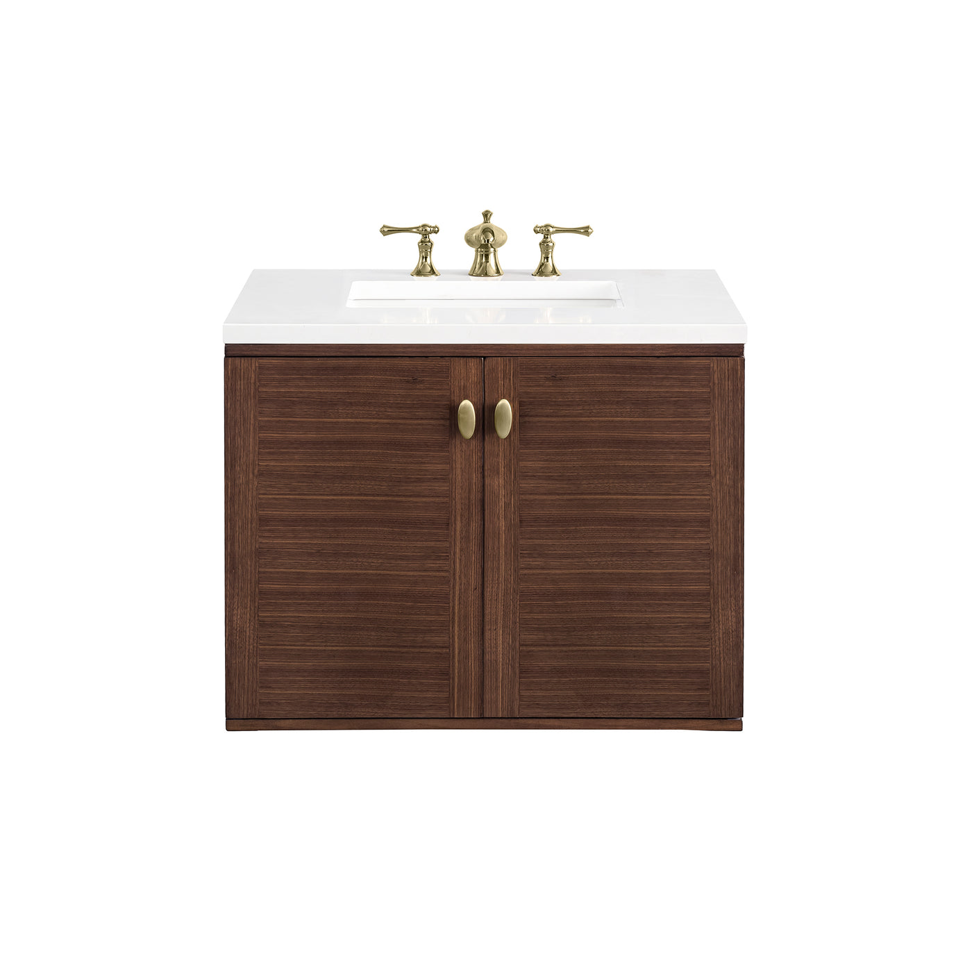 James Martin Amberly 30" Dual Mount Single Bathroom Vanity, Mid-Century Walnut by James Martin