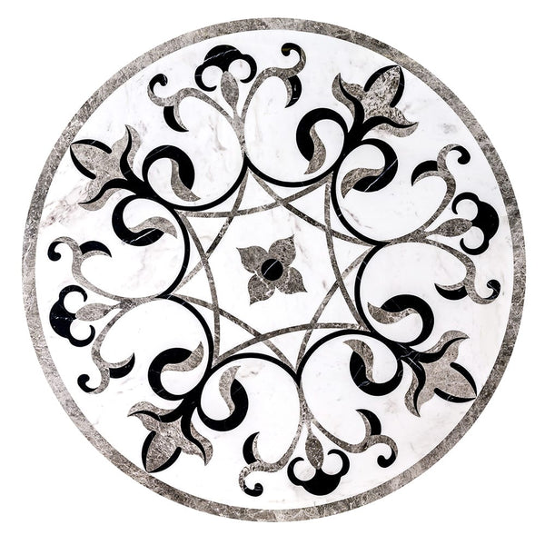 Rafeal Multi Finish Round Marble Medallions 36x36